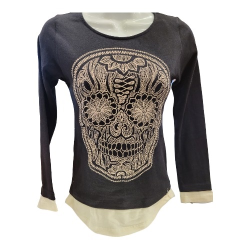 104Da Bordado Calavera Negro